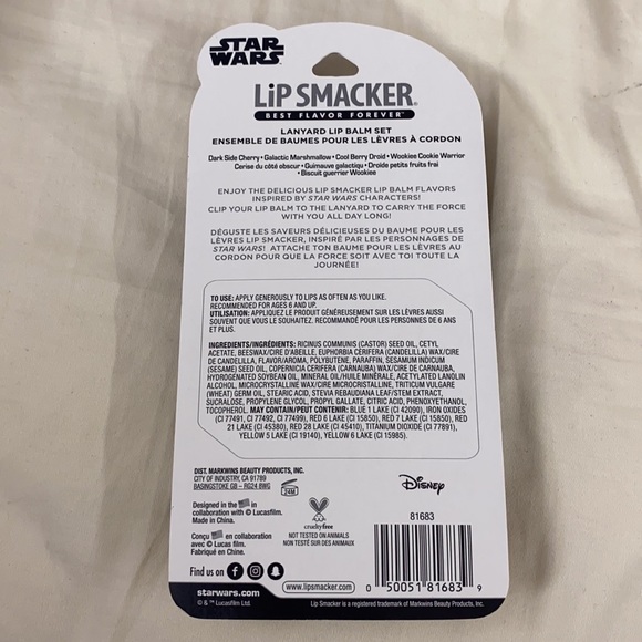🌸 NWT Star Wars Chapstick 4 pack set with lanyard - Picture 2 of 3